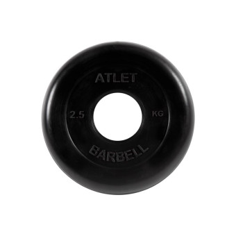 Диск обрезиненный BARBELL Atlet d51 мм (черный, 2,5 кг)