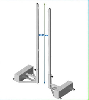 Стойки волейбольные мобильные с противовесом Dinamika ZSO-004908 (серый)