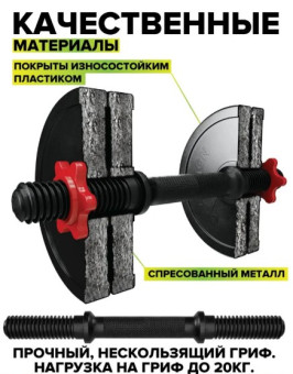 Гантели набор 40 кг. Absolute Champion (красный)