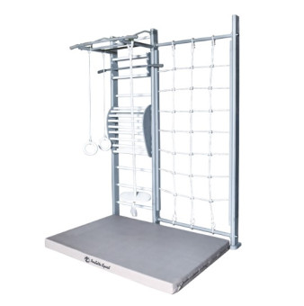Детский спортивный комплекс PERFETTO SPORT PS-127 Scala in legno con rete 1 (grigio)