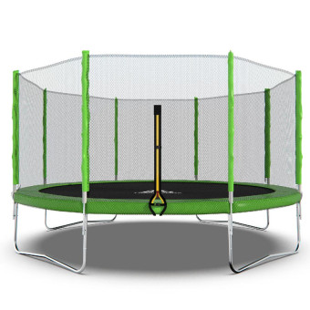 Батут DFC Trampoline Fitness с сеткой 14ft (зеленый)