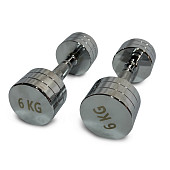 Гантели UNIX Fit PRO круглые, хромированные (6 кг, 2 шт)