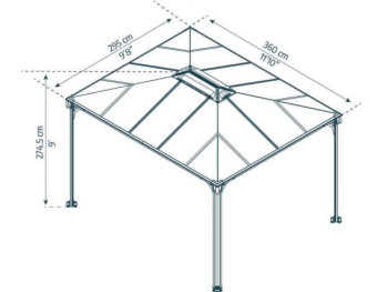 Открытая беседка MARTINIQUE 3600 GARDEN GAZEBO (серо-бронзовый)