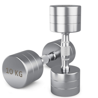 Гантели UNIX Fit PRO круглые, хромированные (10 кг, 2 шт)