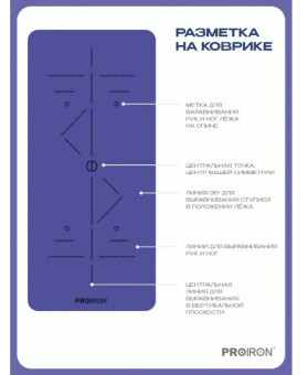 Коврик для йоги и фитнеса PROIRON К1887ТСФ (серо-фиолетовый)