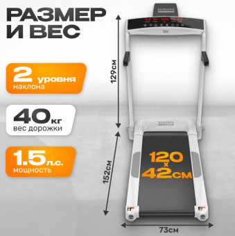 Электрическая беговая дорожка Sundays Fitness Middle Line S02 (белый)