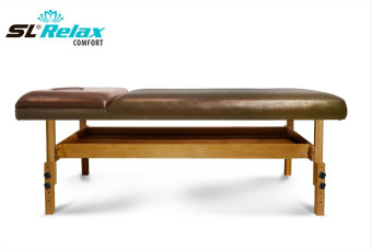 Массажный стол Start Line Relax Comfort коричневая кожа (светлое дерево)