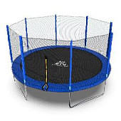 Батут DFC Trampoline Fitness с сеткой 14ft (синий)