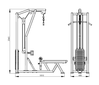 Комбинированная тяга Central Sport Pro, AR046 (стек 100кг)