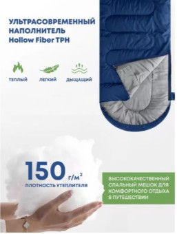 Спальный мешок RSP Sleep 150 R (синий, 220x80см, молния справа)
