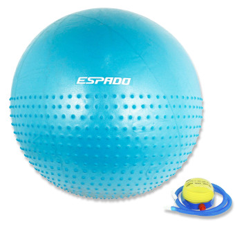 Мяч гимнастический ESPADO полумассажный 65см, антивзрыв, голубой ES3224 1/10