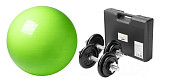 Набор для фитнеса Sundays Fitness гантели IR92052 + фитбол IR97402-75 (зеленый)