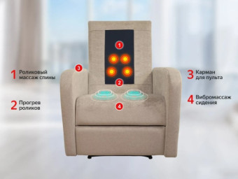 Кресло-реклайнер электрический с массажем FUJIMO E-COMFORT CHAIR (Ваниль)