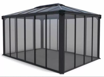 Закрытая беседка GAZEBO LEBRO 4300 СLOSED (серый)