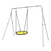 Качели двойные + качели-гнездо сетка Romana R.103.28.04, 80 см (серый)