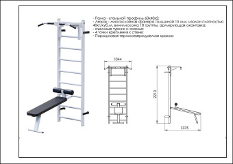Шведская стенка с навесным оборудованием Central Sport Pro, L073