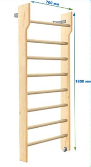 Шведская стенка Dinamika ZSO-002549 с турником, 180х70 см (массив.сосна)