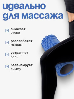 Набор для фитнеса Sundays Fitness Валик IR97435B + Коврик IR97506 (голубой, серый)