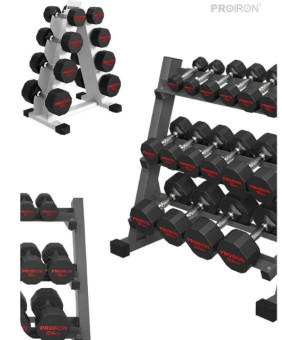 Гантель обрезиненная PROIRON Г1120ОБР (12 кг)