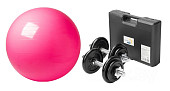 Набор для фитнеса Sundays Fitness гантели IR92052 + фитбол IR97402-75 (розовый)