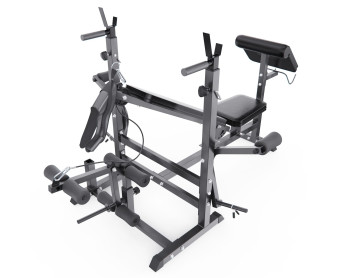 Скамья со стойками под штангу DFC GYRONETICS GN008 (с партой для бицепса)