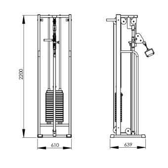 Блочная рама Central Sport Pro, AR081.1х75 (стек 75кг)