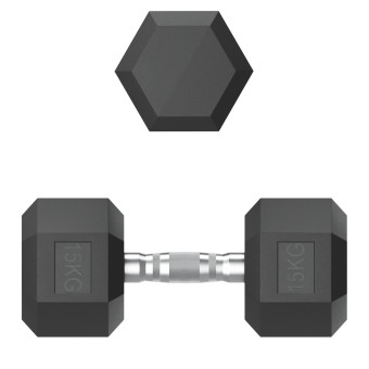 Гантели гексагональные обрезиненные UNIX Fit (15 кг, 2 шт)