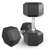 Гантели гексагональные обрезиненные UNIX Fit (25 кг, 2 шт)