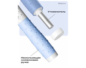 Скакалка умная PROIRON ПРО042 (с дисплеем,бело-синяя)