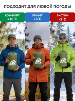 Спальный мешок RSP Lager 250 L (220x75см, оливково-зелёный молния левая)