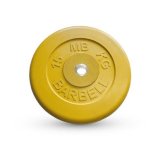 Диск обрезиненный "Barbell" d 31 мм (цветной, 15 кг)