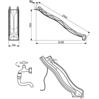 Скат для горки KBT 2,9 м (желтый)
