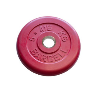 Диск обрезиненный "Barbell" d 31мм (цветной, 5 кг)