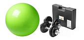 Набор для фитнеса Sundays Fitness гантели IR92052 + фитбол IR97402-65 (зеленый)