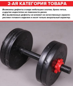 Гантели набор 40 кг. Absolute Champion (красный)