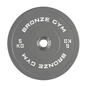 Диск олимпийский BRONZE GYM тяжелоатлетический серый (5 кг)