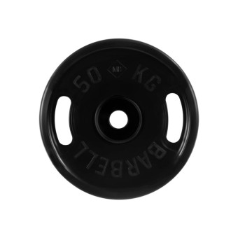 Диск олимпийский Barbell с ручками d51 мм (черный, 50 кг)