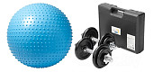 Набор для фитнеса Sundays Fitness гантели IR92052 + фитбол IR97404 (голубой)