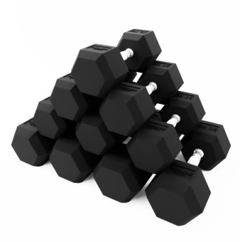 Набор гексагональных обрезиненных гантелей BRONZE GYM (2.5-25 кг)